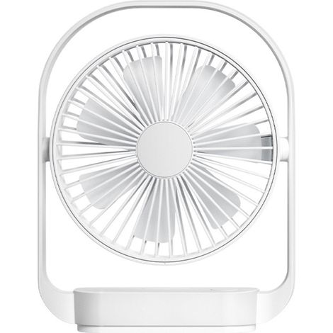 Mini ventilateur de bureau rechargeable à 4 vitesses avec lumière LED et port USB-AquaForge