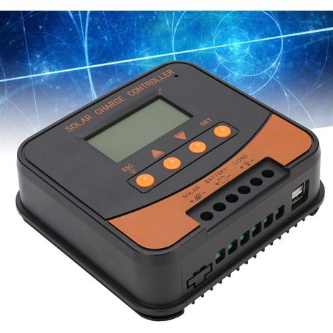Contrôleur de charge solaire MPPT 10 A, contrôleur de charge à commutation automatique 12 V/24 V pour panneaux solaires, compatible avec les batteries GEL/SLA/LFP/LI/USE (1/5)