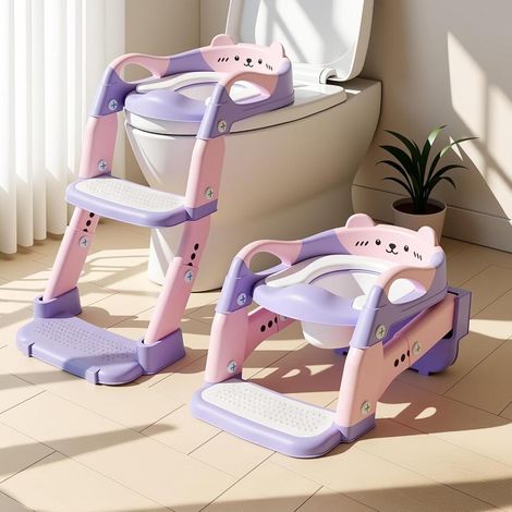 Water-Resistant Toilet Adapter with Splash Guard Ideal for Self-Self-Learning (Purple) Children's (1/5)