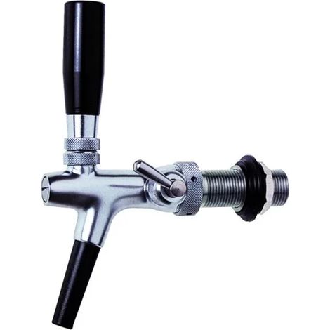 Grifo de cerveza con compensador, autocierre - versión 10 mm, cromo, longitud de la rosca: 55 mm