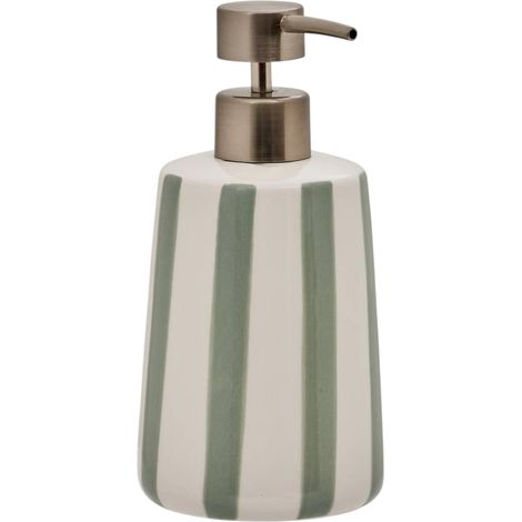 Distributeur de Savon en Céramique "Strio" 17cm Vert Céladon (1/2)