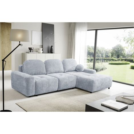 Ecksofa Schlafsofa Sofa ARGOS in Stoff Vibe Hellblau Ottomane Rechts (1/5)