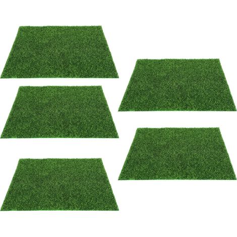 5 Stück quadratische künstliche Rasenstücke für den Garten, DIY-Miniaturlandschaftsdekoration, 30 x 30 cm (1/5)