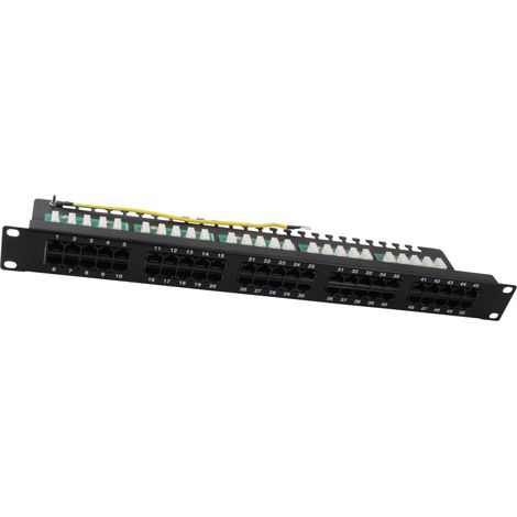 OEM Pannello Patch per armadi rack 50p telefonico Cat.3 Nero (1/2)