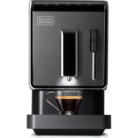 Machine à Café à Grains 1470 W, Broyeur à Grains de 160 g, Écran Tactil, Design Moderne et Compacte de 18 cm, Réservoir de 1,2 L, Lavage Automatique, Programmable, Noir (1/5)