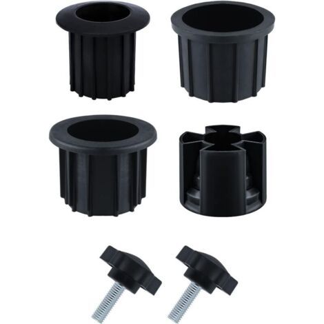 6-piece parasol stand set, parasol stand accessories with black fastening wire, for patio table, balcony, garden (black)