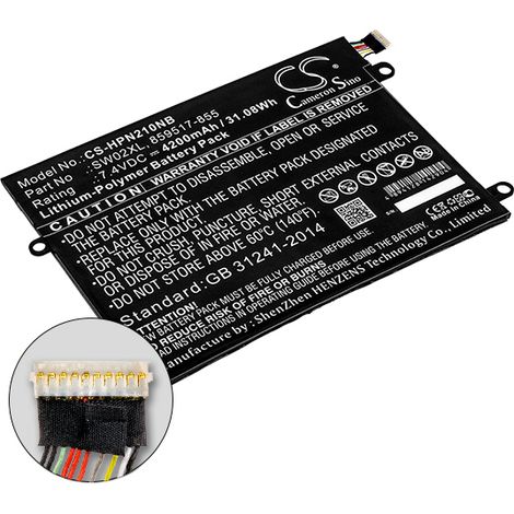 NX - Batterie tablette compatible HP 7.4V 4200mAh - 859470-1B1859517-855HSTNN- (1/3)