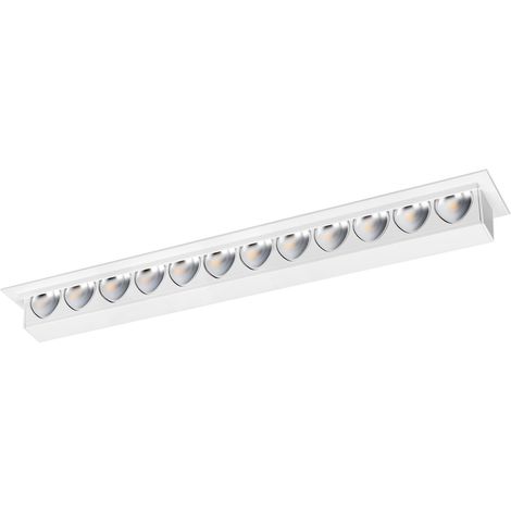 LedsC4 Bento - Downlight LED Empotrable LED 12W y 909lm con Luz Cálida 2700K. Diámetro 2.8cm. Estructura de Aluminio. Uso Interior IP23. Color Blanco