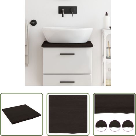 vidaXL Plan de travail en bois - Comptoir de salle de bain marron foncé 40x40x2 cm bois traité (1/5)