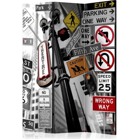 Paravent 3 Volets "New York Signs" 135x172cm (1/2)