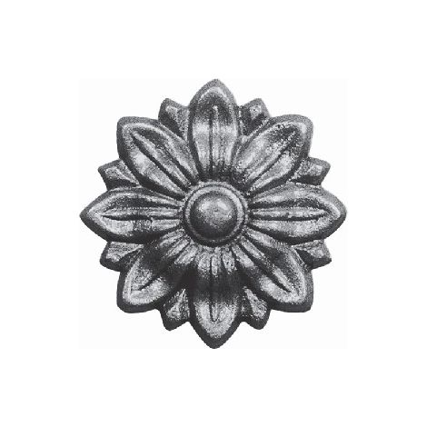 Deco Fer Forge – Rosace fleur en fonte 85mm – Fer forgé à visser M5 – Fixation robuste pour portail – Résistance à la corrosion
