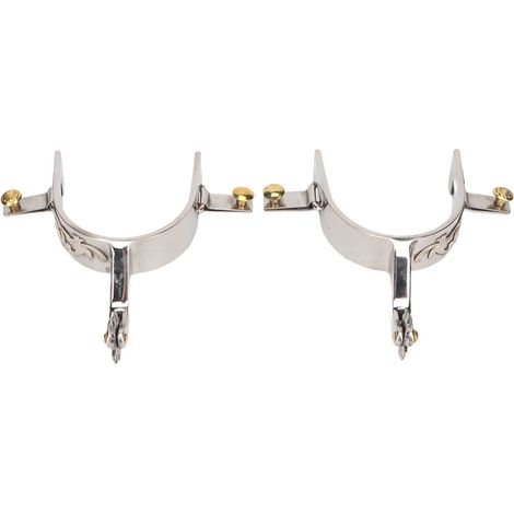 Éperons de cheval en acier inoxydable, 2 pièces, cowboys occidentaux avec engrenage rotatif pour les amateurs d'équitation (1/5)
