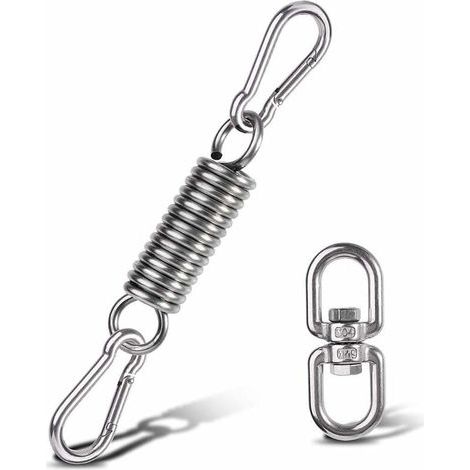 [NEVER USED] Hammock Hanging Kit, Spring for Hammock Chairs with Carabiners and Rotating Ring, Hammock Chair Accessory, for Porch Chairs Hanging Swings Hanging Hooks