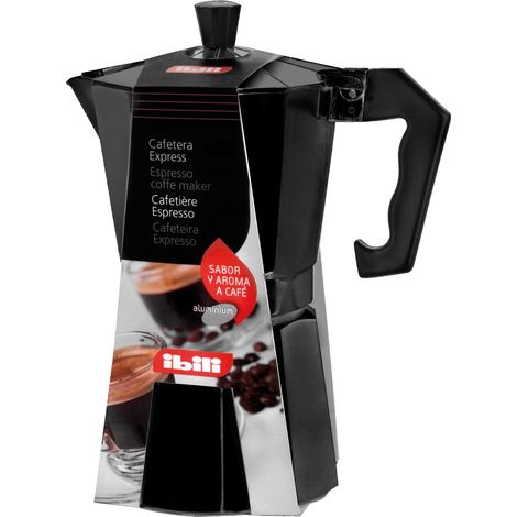 IBILI Moka express Bahia nera, 1 tazza, 50 ml, alluminio
