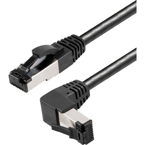 Cat 8.1 patch cable rj45 plug, straight to rj45 plug, angled up, 0,5 m (1/3)