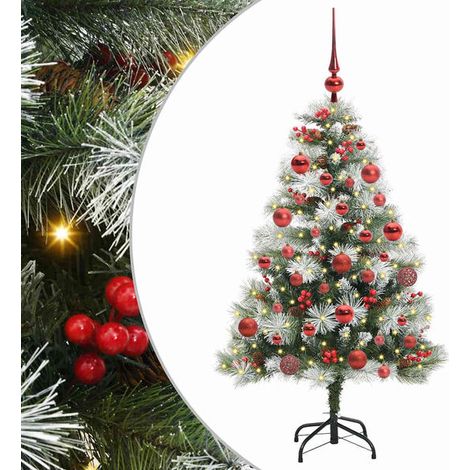 Sapin de Noël artificiel, vert et blanc, 150 cm (1/5)
