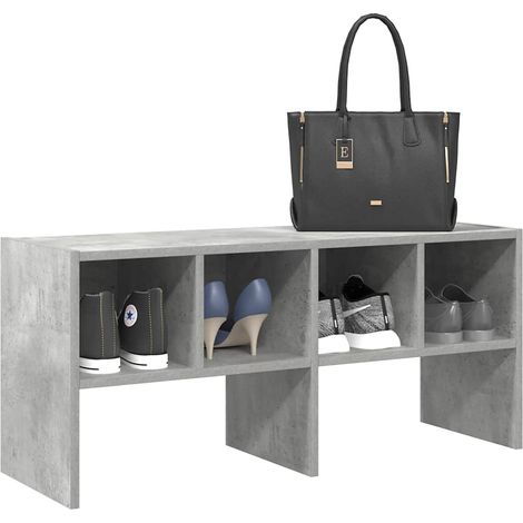 Schuhregal Stapelbar Betongrau 89,5x30x40 cm