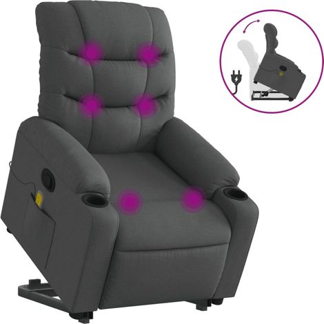 Maison Exclusive - Silla de masaje reclinable de pie de tela gris (1/5)