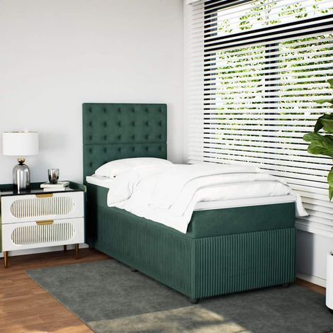 Boxspringbett mit Matratze Dunkelgrün 80x200 cm Samt vidaXL (1/5)
