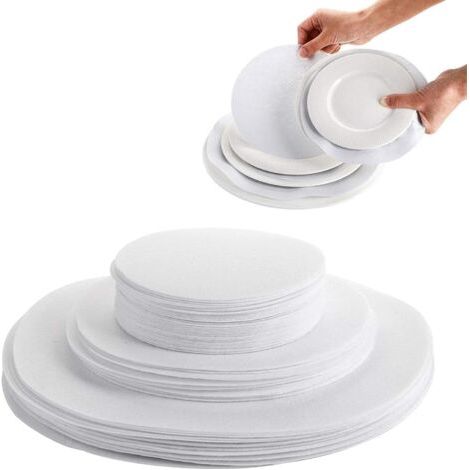 QORVA-39 Pièces Protecteurs De Vaisselle, SéParateurs D'Assiettes en Feutre, SéParateurs De Plaques Protecteurs, De Table Rond SéParateur ProtèGe PoêLes SéParateur, pour Porcelaine, Verre, Poterie(Bla