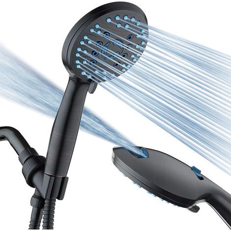Pommeau de douche à main haute pression - buse anti-obstruction, nettoyage puissant intégré pour baignoires, carrelages et animaux domestiques, tuyau supplémentaire en acier inoxydable (1/5)