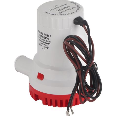 Geräuschlose Bilgenpumpe für Boote, Tauchpumpe, Gleichstrom-Mikroablauf, Marine-Abwasser für Teich und Pool, 2000 GPH, 24 V (1/5)