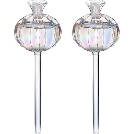 Deux boules d'arrosage automatiques en verre pour plantes d'intérieur, système d'irrigation goutte à goutte (1/5)