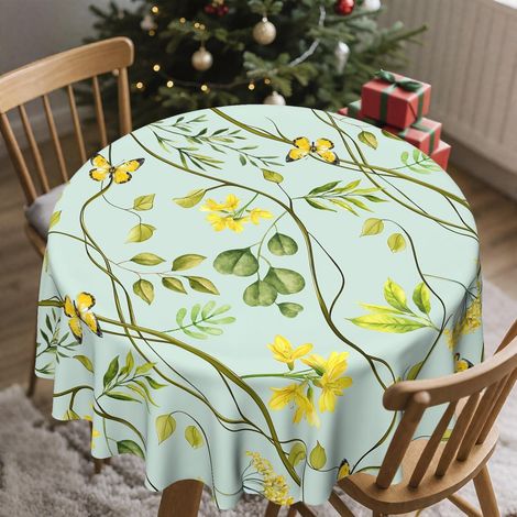 Runde Tischdecke 152 cm wetterfest für Küche & Esszimmer, Grün