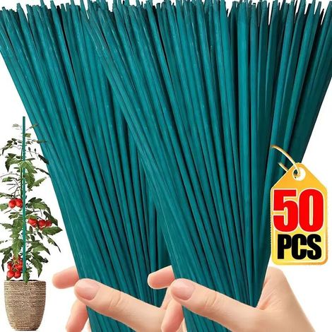 (50 pièces) Tuteurs pour plantes grimpantes, cannes en bambou, tuteurs pour plantes en pot, tuteurs pour tomates, supports pour fleurs, outils de jardinage (1/4)