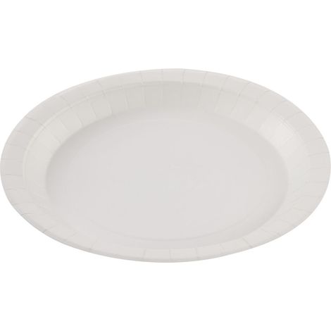 Assiette ronde en carton blanc - 300 unités - Betik