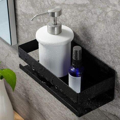 Étagère douche sans perçage, Auto-adhésif Etagere Salle de Bain Acier Inoxydable SUS304(Nior) (1/5)