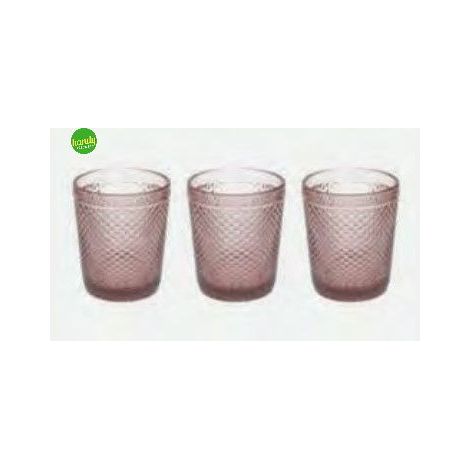 Set 3 bicchieri diamante Tognana ciclamino vetro 300ml