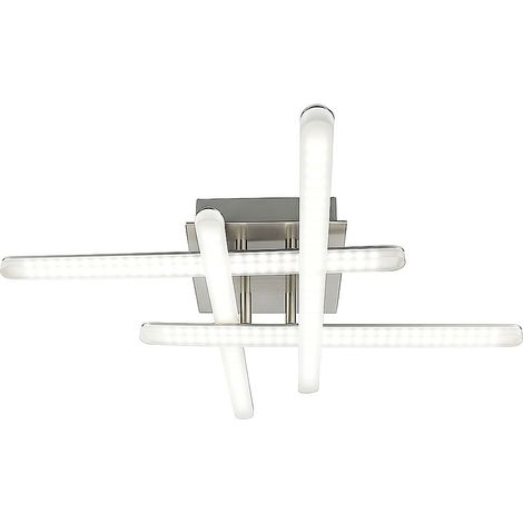 Lampada da soffitto Lampada da sala da pranzo Lampada da soggiorno Lampada di design, metallo cromato opaco, 1x LED 6W 390Lm bianco caldo, LxLxH 55x55x11,5 cm