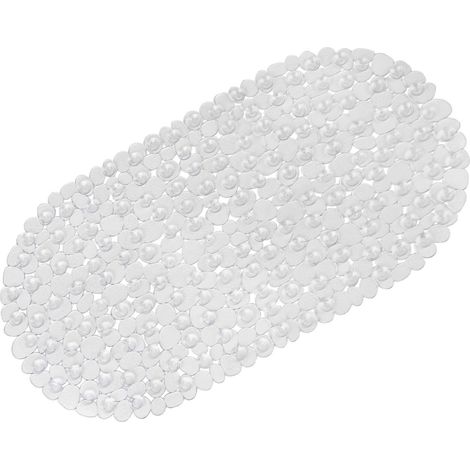 Tapis de bain antidérapant, tapis de bain en PVC souple, tapis de douche ovale anti-moisissure, 66 x 36 cm
