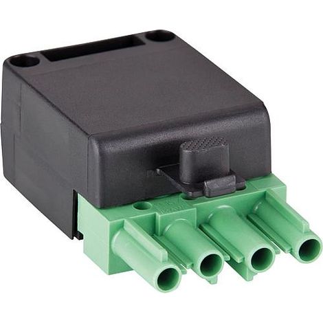Prise 4 poles vert/noir systeme Wieland BG