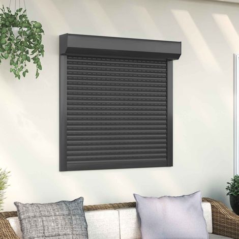 Rollladen Anthrazit 100 x 100 cm Aluminium und Polyurethan