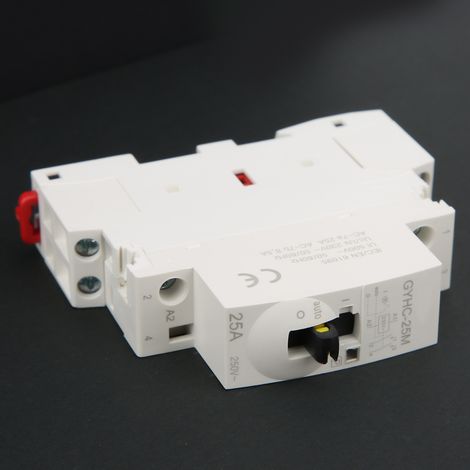 2P 25A 220V 50Hz DIN-Schienen-Wechselstromschütz für den Hausgebrauch mit manuellem Steuerschalter (2 normalerweise offene Kontakte) (1/5)