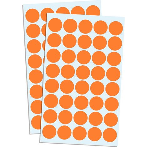 Étiquettes Rondes Colorées - Autocollants En Papier Mat Orange - Pour Gestion Stock Et Organisation - Lot De 1050 Pièces (1/5)