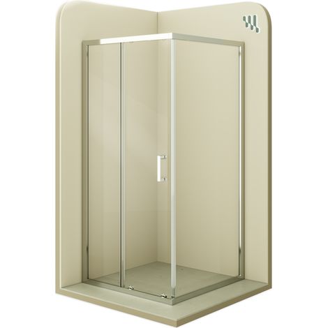 Mampara de Ducha Dora 100x130x190cm, REVERSIBLE, Puerta Corredera, Ajuste 97.5-99.5x127.5-129.5cm, Cristal Templado Transparente 6mm (1/5)