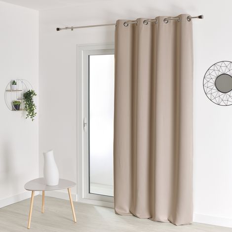 Rideau occultant uni M1 non feu Beige 140x260 cm