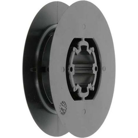 Rollladen-Führungsrolle – 12 bis 15 mm Riemen – 27 mm Kupplungsausgang – Schwarzer Kunststoffclip – Ø 80 mm zum Aufwickeln (1/4)