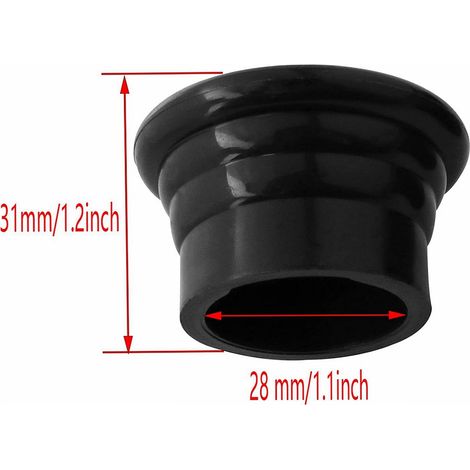 Embouts de tringle à rideaux noirs, embouts décoratifs remplaçables pour tringle à rideaux en plastique de 28 mm (20 pièces) (1/5)