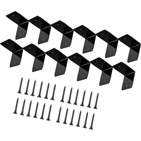 Lot de 12 clips de chevalet d'extérieur en acier galvanisé noir pour tonnelle et abri de jardin - Pinces résistantes aux intempéries (1/5)