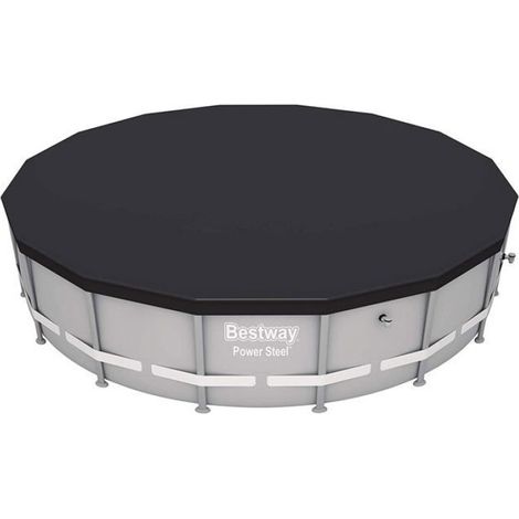 Bâche Piscine Ronde Ou Ovale - PE PVC Renforcé - Anti-UV - Avec Cordons Et Trou De Drainage - 1 Pièce (1/5)