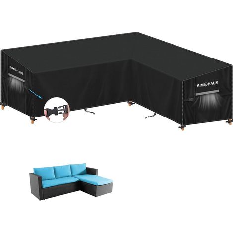 L-Form Gartenmöbel Abdeckung 420D Oxford Wasserdicht L-Sofa Schutzhülle (1/5)