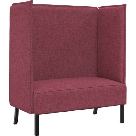 Canapé  Sofa à Haut Dossier 101cm Rouge bordeaux tissu (1/5)