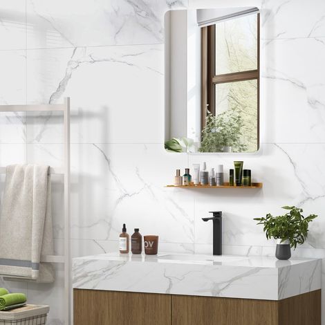 Specchio LED da bagno 70x50cm con luminosità regolabile e 3 colori funzioni di autosbrinante, Specchio da trucco (1/3)