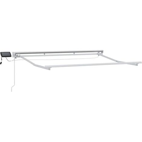Cadre de store à persiennes manuel avec éclairage LED, blanc, 2,5 m x 2 m, en alliage d'aluminium. (1/5)