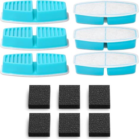 6 filtres + 6 éponges pour fontaine à eau pour chats (1/5)
