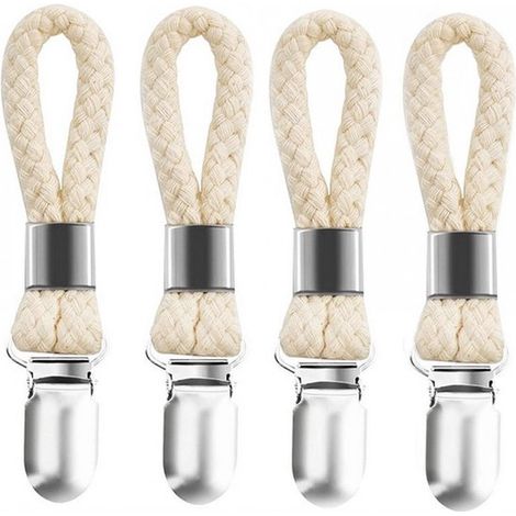 Lot de 4 crochets porte-serviettes - Pinces robustes pour la cuisine et la salle de bain - Idéales pour suspendre les torchons - Conviennent également pour les balcons, les portes de placards et plus